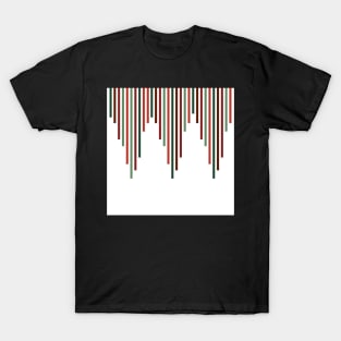 Geometric green red christmas abstract T-Shirt